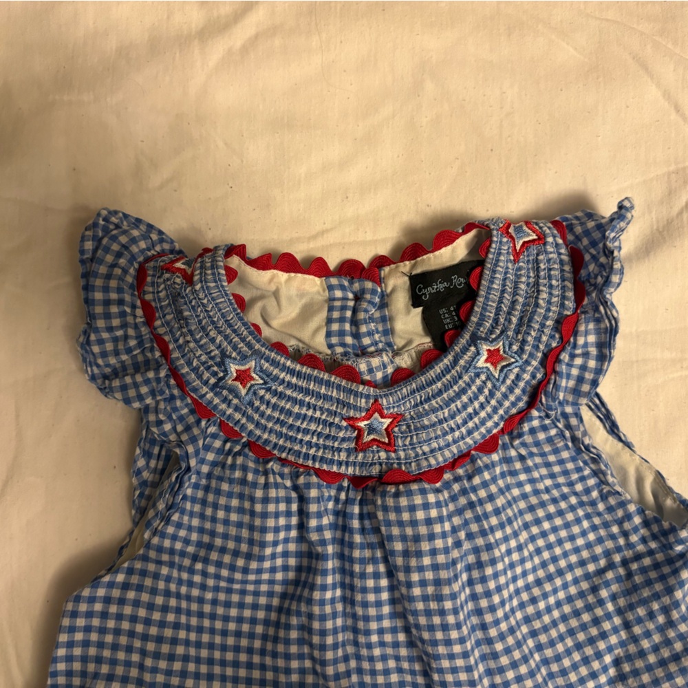 Cynthia Rowley Kids Dress with Red and Blue Details Smock Dress - Picture 4 of 6